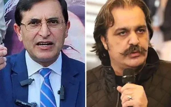 "پی ٹی آئی قیادت علی امین گنڈاپور اور بیرسٹر گوہر کی سربراہی میں لاہور میں احتجاجی مشاورت کرتے ہوئے"
