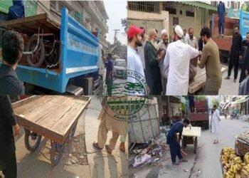 راولپنڈی نیو کٹاریاں مارکیٹ میں ایم سی آر کا تجاوزات کے خلاف آپریشن