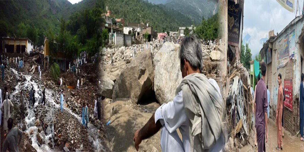 خیبر پختونخوا میں سیلابی صورتحال، مکانات تباہ اور لوگ محفوظ مقامات پر منتقل ہوتے ہوئے