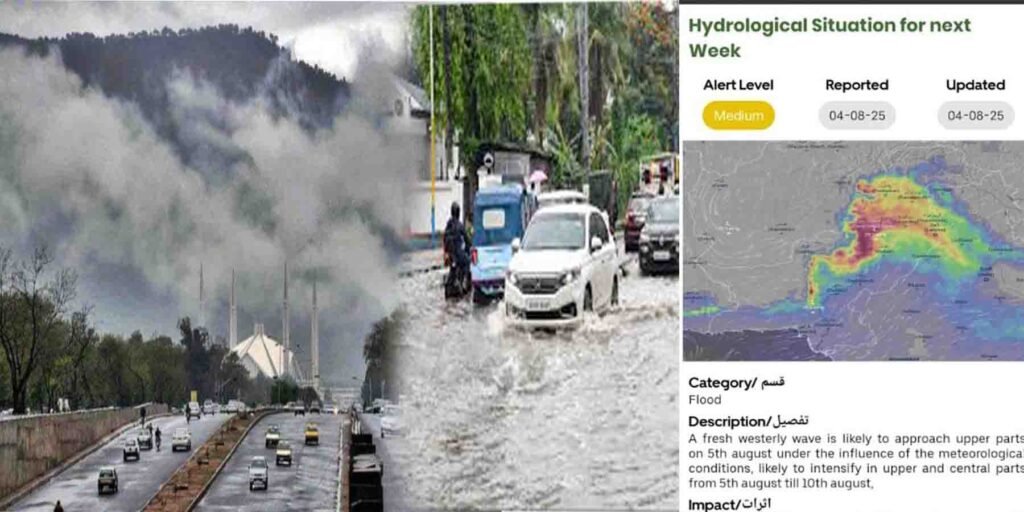 بارش کی پیشگوئی پر مبنی پاکستانی موسم کی تصویر