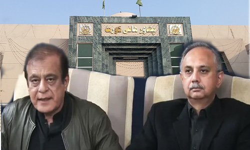 پشاور ہائی کورٹ میں عمر ایوب اور شبلی فراز کی نااہلی کی سماعت