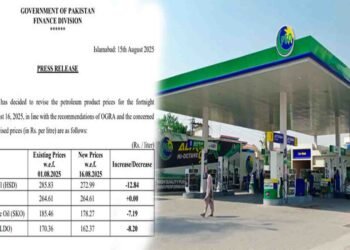 پیٹرولیم مصنوعات کی قیمتوں میں کمی اگست 2025