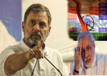 راہول گاندھی مودی پر تنقید کرتے ہوئے