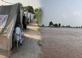 دریائے ستلج میں سیلاب کے باعث پاکپتن کے گاؤں زیر آب