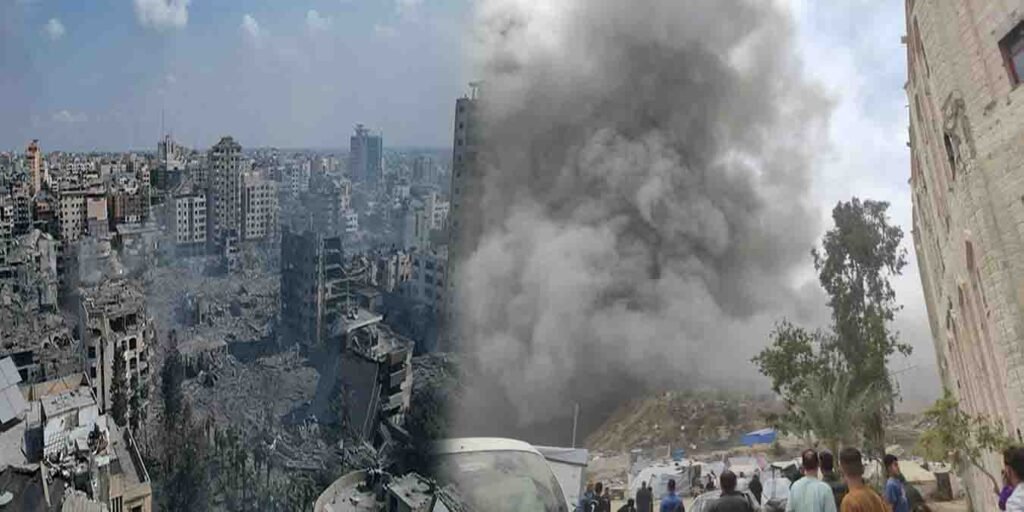 غزہ پر اسرائیلی بمباری سے مسجد، اسپتال اور رہائشی عمارتیں تباہ، 83 فلسطینی شہید