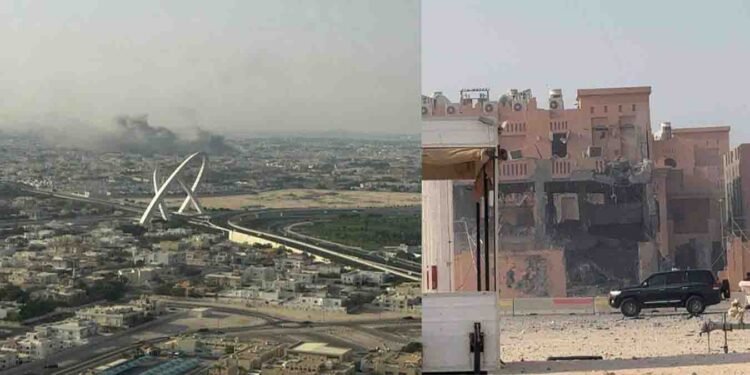 اسرائیل کا دوحا میں حملہ، دھماکے کے بعد متاثرہ علاقے کا منظر