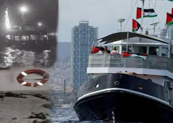 غزہ کے لیے امداد لے جانے والی گلوبل صمود فلوٹیلا پراسرائیل کا ڈرون حملہ