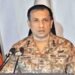 ڈی جی آئی ایس پی آر لیفٹیننٹ جنرل احمد شریف چوہدری پریس کانفرنس کرتے ہوئے