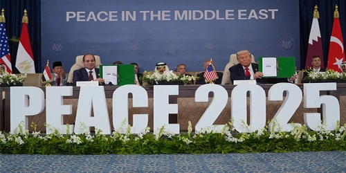 ٹرمپ، السیسی، اردوان اور امیر قطر کے تاریخی غزہ امن معاہدہ پر دستخط