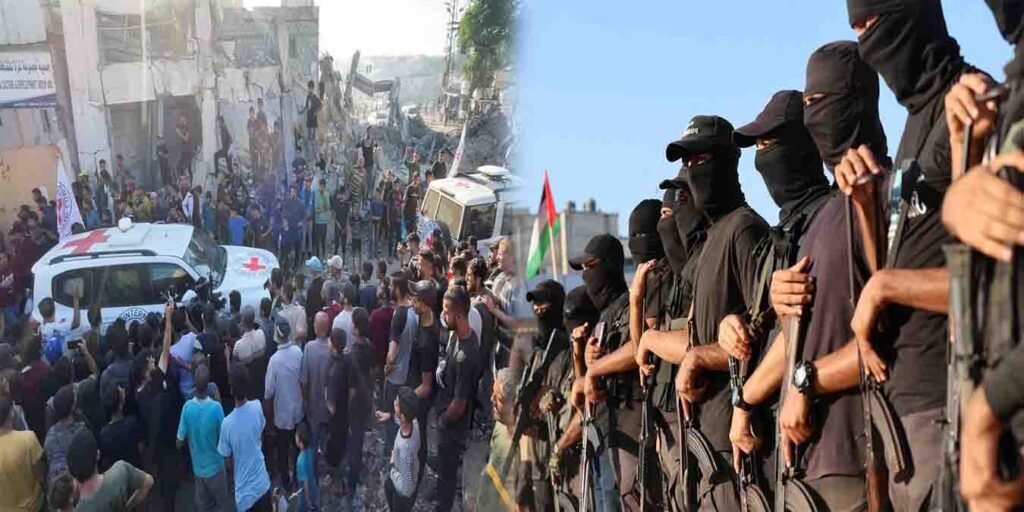 حماس غزہ جنگ بندی معاہدہ کے تحت اسرائیلی یرغمالیوں کی رہائی کا منظر