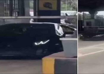 لیمبورگینی ڈرائیور کا ٹول ٹیکس بچانے کی ویڈیو منظر