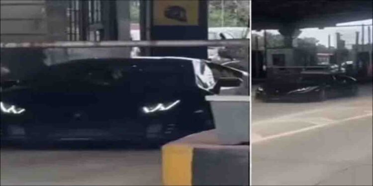 لیمبورگینی ڈرائیور کا ٹول ٹیکس بچانے کی ویڈیو منظر