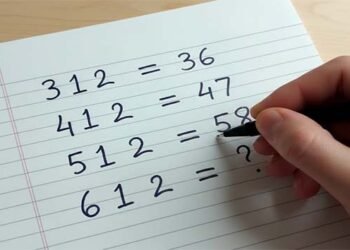 ریاضی کی پہیلی والی تصویر جس میں 312، 412، 512 اور 612 جیسے نمبرز دکھائے گئے ہیں