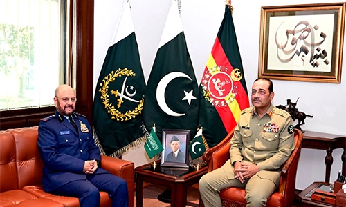 جی ایچ کیو سعودی چیف آف جنرل اسٹاف جنرل فیاض الرویلی کی جنرل عاصم منیر سے ملاقات