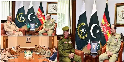 جی ایچ کیو آرمی چیف سے رائل سعودی لینڈ فورسز کے کمانڈر اور بحرینی نیشنل گارڈ کے کمانڈر کی ملاقاتیں