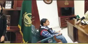 ڈپٹی کمشنر سارہ حیات رئیس الاخبار کی اسپیشل نمائندہ شقیہ ملک سے خصوصی انٹرویو کے دوران گفتگو کرتی ہوئی